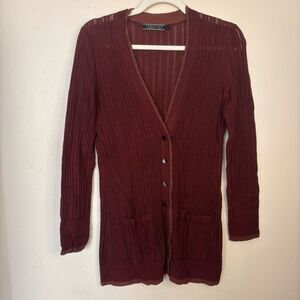 PERUVIAN CONNECTION Brandywine Knit Prima Cotton Cardigan Size S